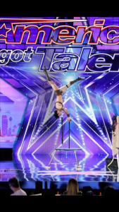 Acrobat Hossein Baghalan Aval on America's Got Talent using sword props manufactured by Micar