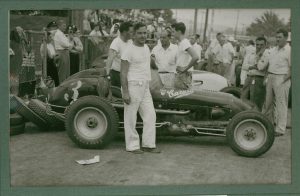 Bobby Barker in the Caruso supercharged Sprint car 1952