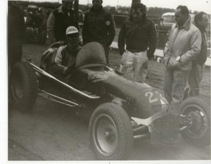 Jimmy Bryan in the Caruso #22 Supercharged Sprint car